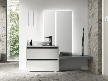 RIVA 02 - Floor-standing wooden vanity unit with integrated washbasin by Gruppo Geromin - view 2